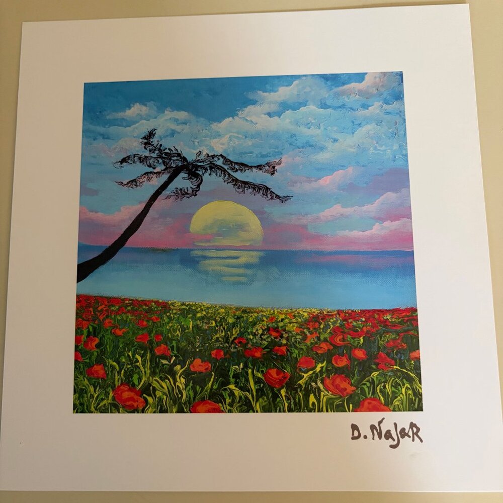DAVID NAJAR 2024 SOUNDS OF LOVE LITHOGRAPH ON HEAVY SILK PAPER 10 x 10 1/8" COA